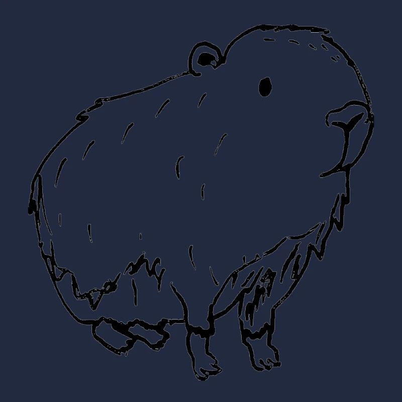 Abstrait Kapybara Noir