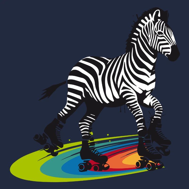 Rollschuh-Zebra im Stencil-Stil