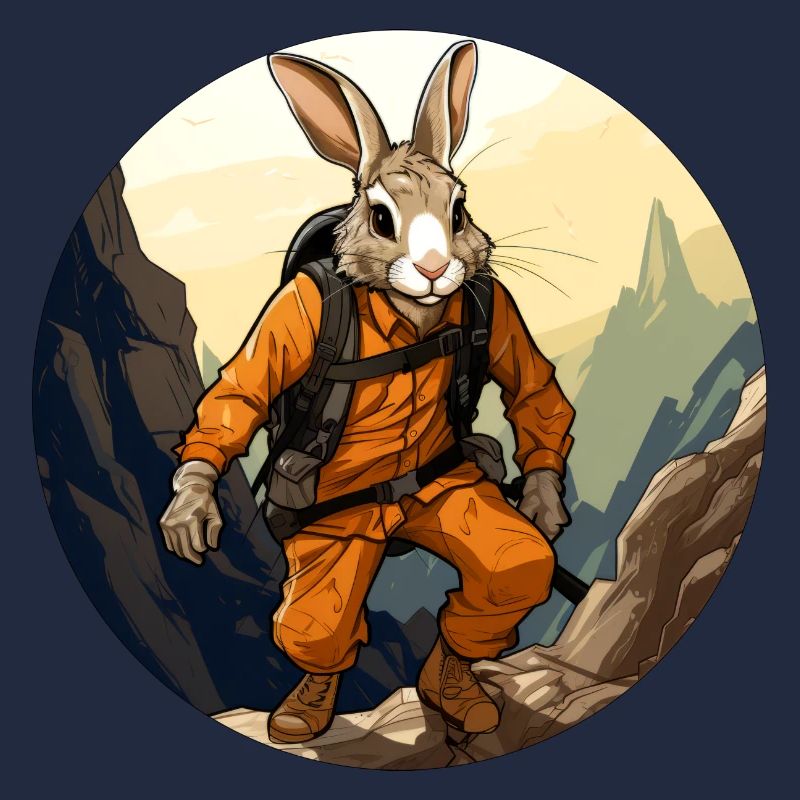 Hasen Wandern / Bergsteiger Hase