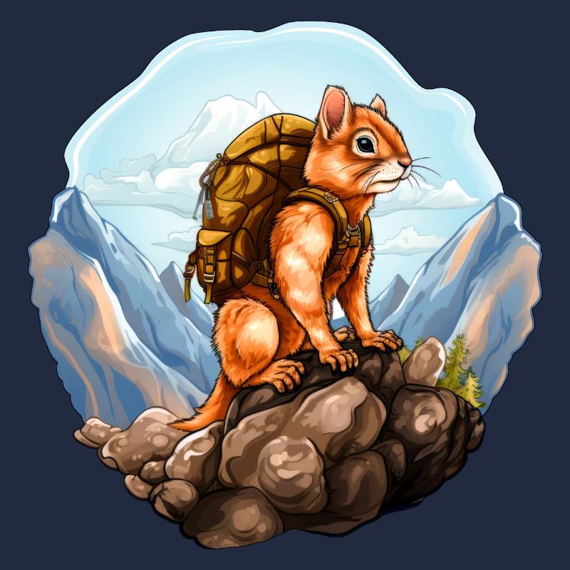 Eichhörnchen Bergsteiger / Wandern Eichhörnchen