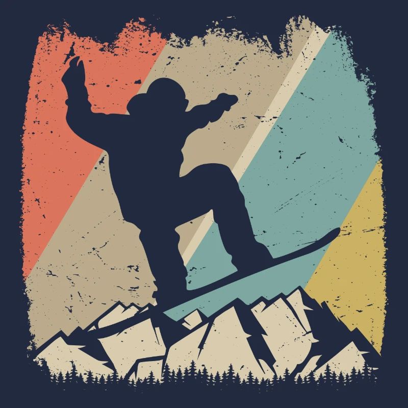 Alpiner Retro-Snowboarder