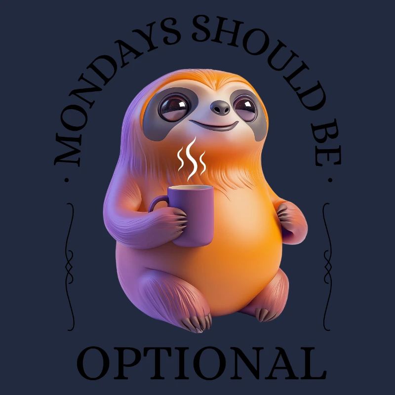Coffee-Drinking Sloth – Relaxed & Pleasurable