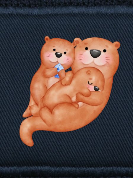 Cute otter family