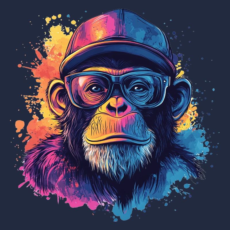 Wasserfarben Hipster Affe