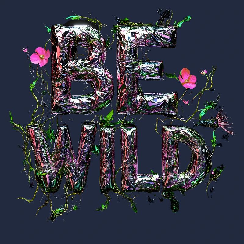 Stylischer Schriftzug "BE WILD"