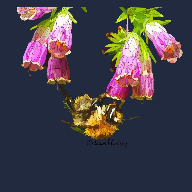 Bee mosaic with realistic effect