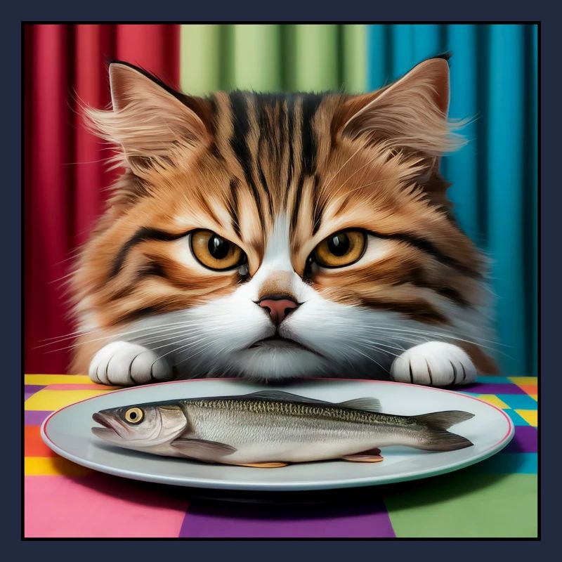 Chat avec du poisson