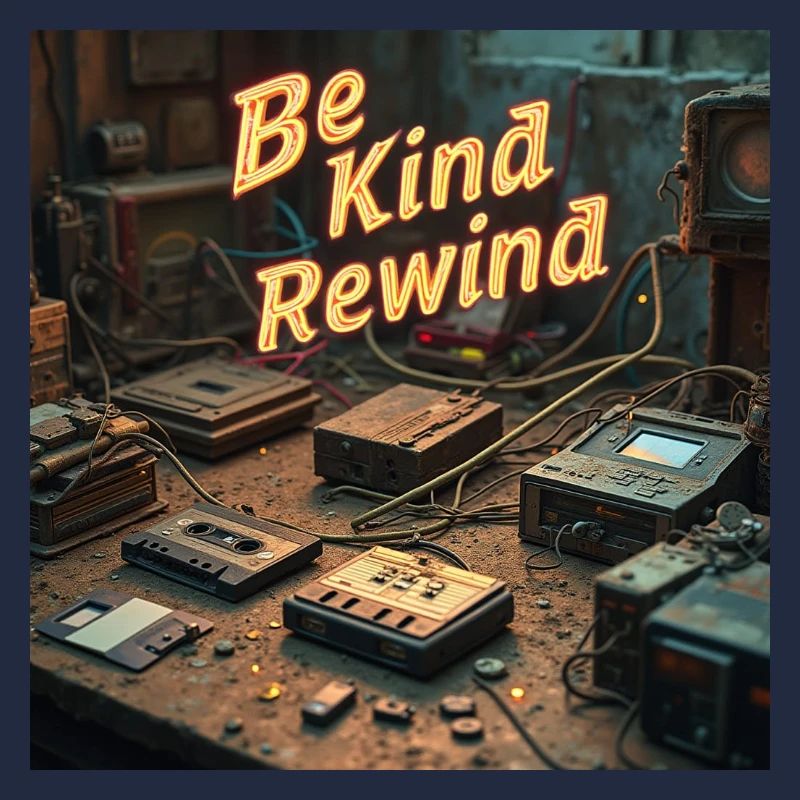 Be Kind Rewind Neon Retro Tech