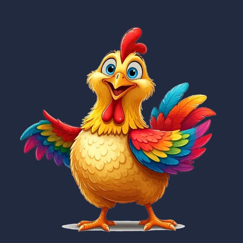 Lebendiges Regenbogenhuhn Illustration