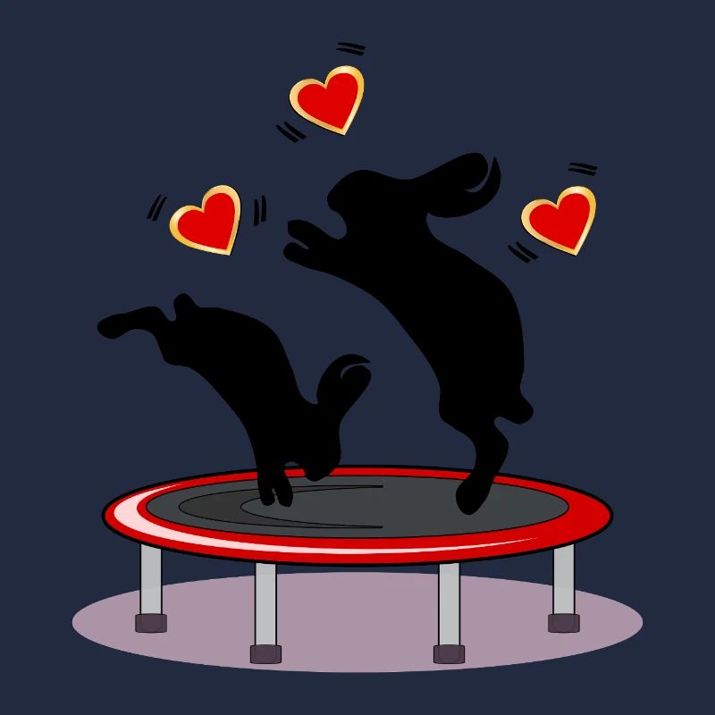 EASTER BUNNY BUNNY TRAMPOLINE EASTER HEARTS