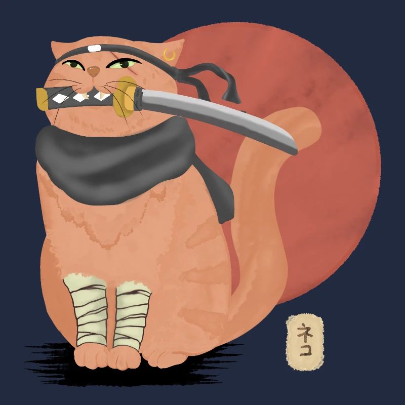 Samurai Cat with Katana