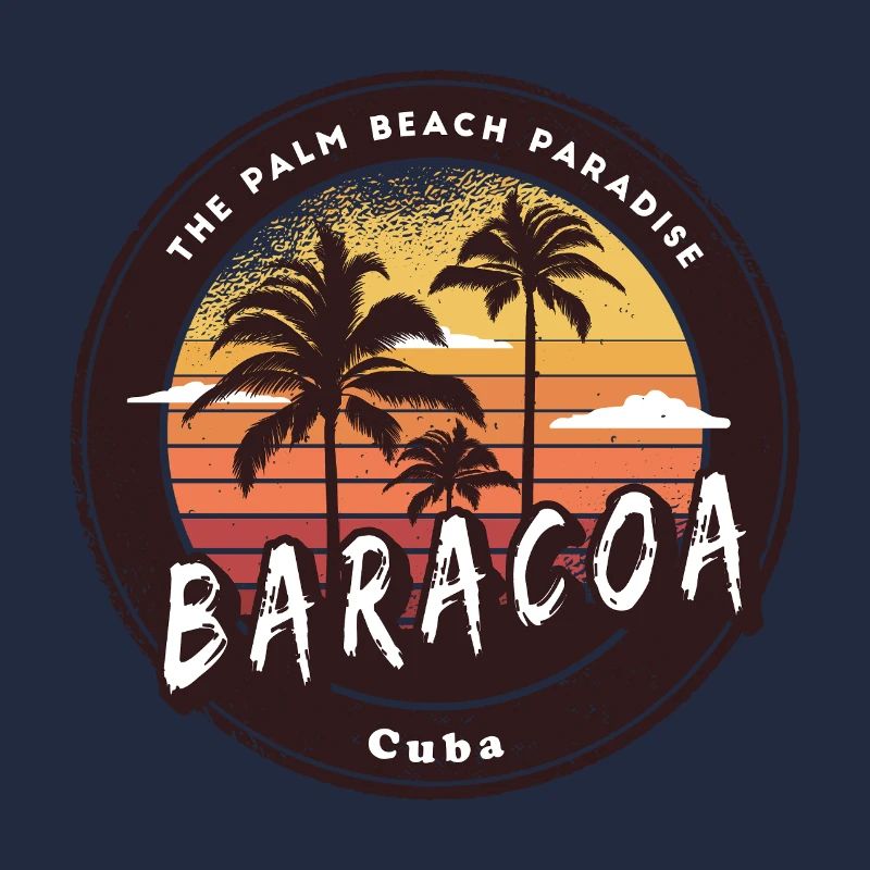 Palmiers de Baracoa et conception de plage