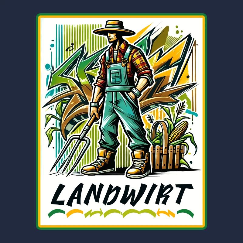 Proud farmer in graffiti style