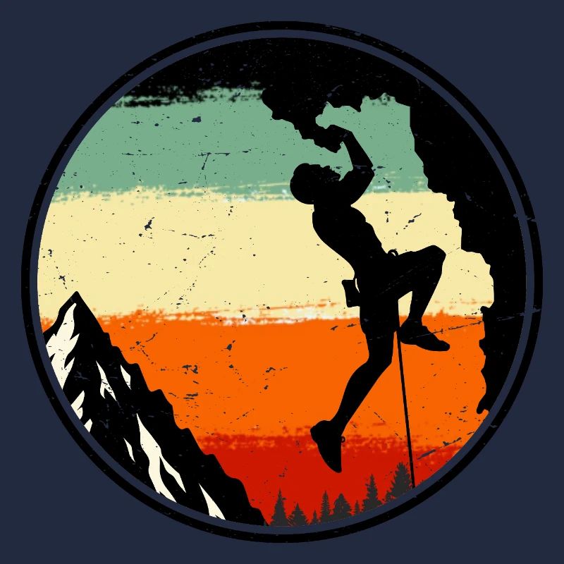 Climber on Sunset Ridge Retro