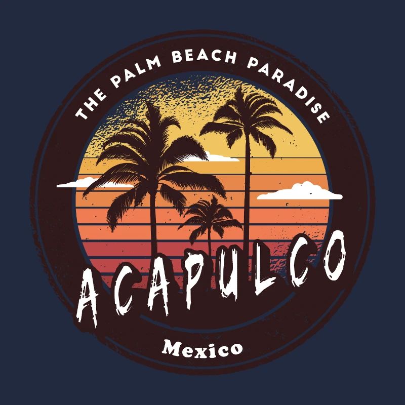Acapulco, Mexique, Palmiers, Plage, Design