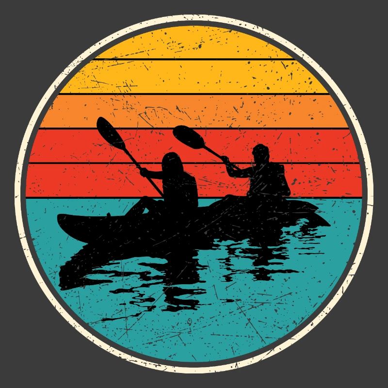 Sunset Kayak Duo Circle