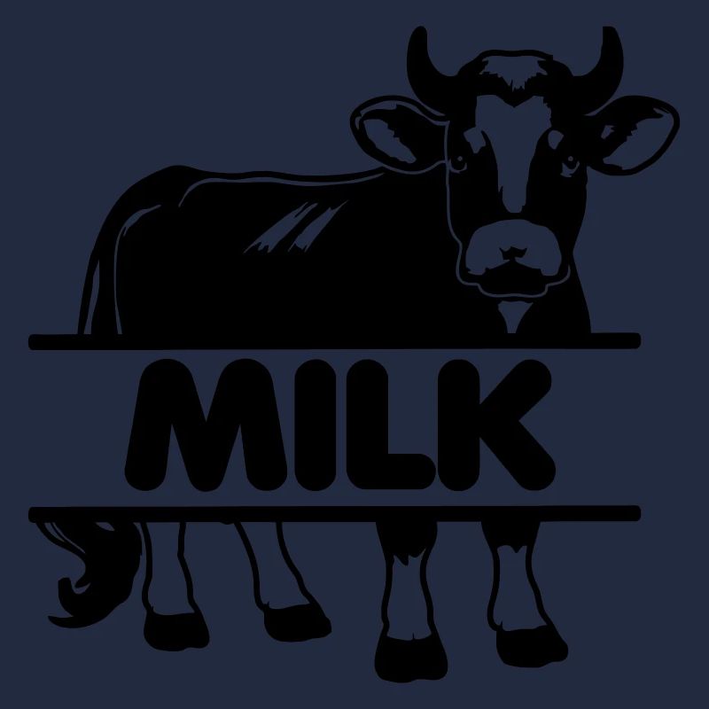 Milchkuh-Design mit 'MILK'-Stange