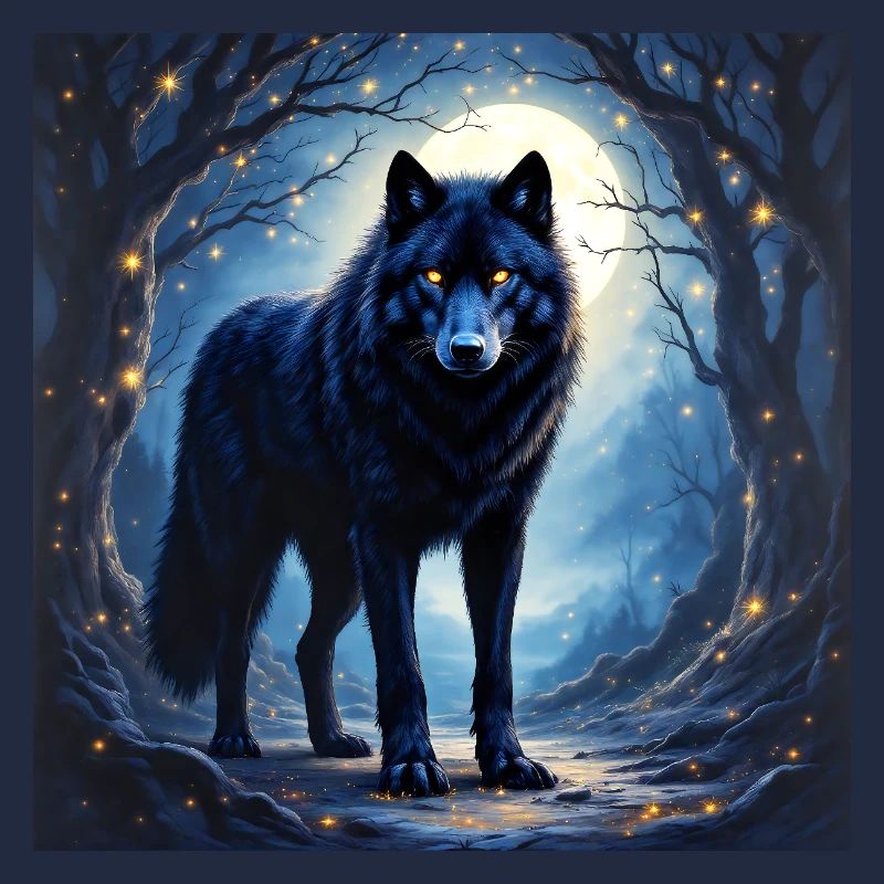 Krafttier Dunkler Wolf
