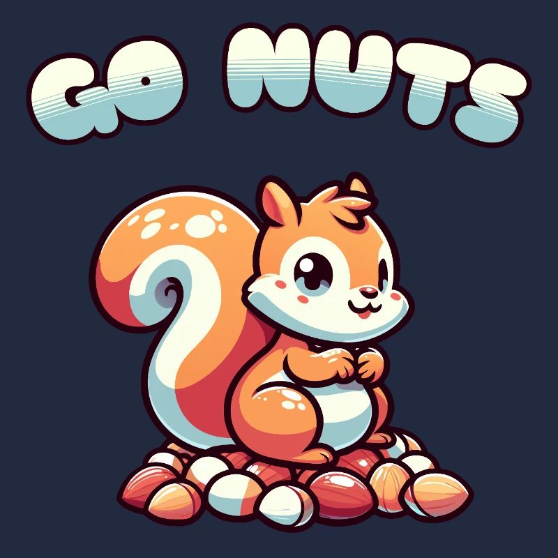 Eichhörnchen sitzt auf Nüssen Cartoon-Tee