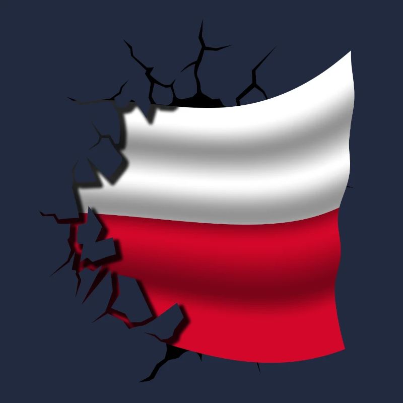 Drapeau de la Pologne - Pologne - Drapeau Broken Design