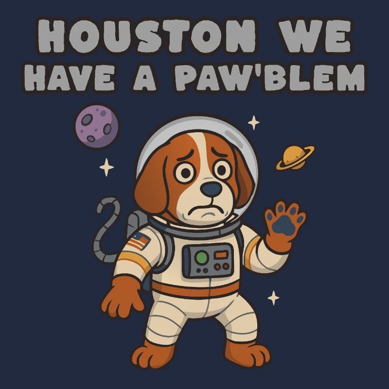 Chien de l’espace en combinaison spatiale – Paw’blem