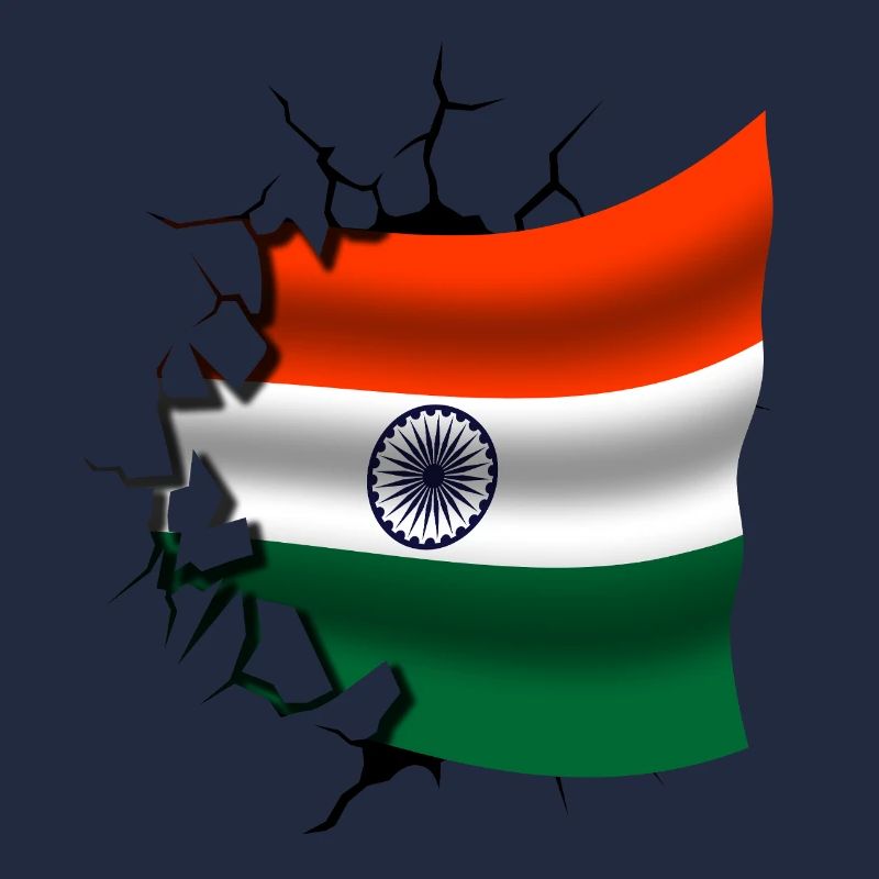 Drapeau de l’Inde - Inde - Drapeau Broken Design