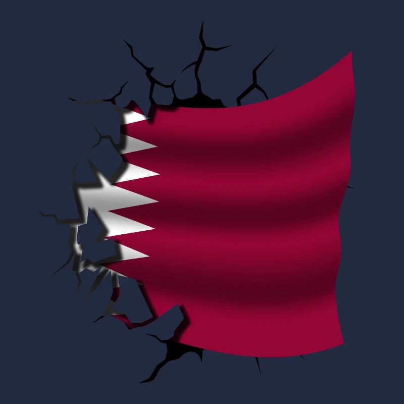 Drapeau du Qatar - Qatar - Drapeau Broken Design