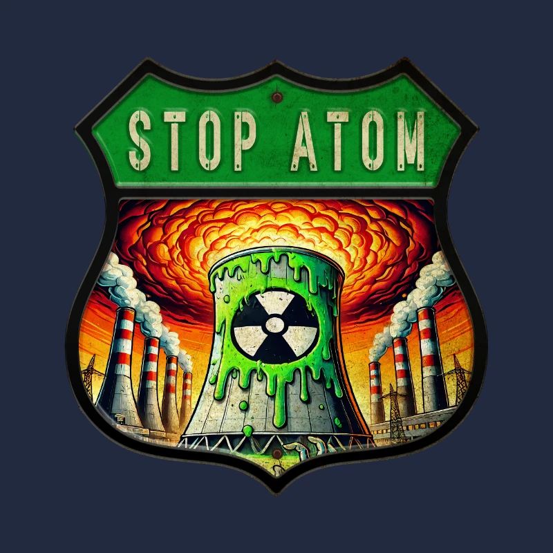 Stop Atom Wappen Design