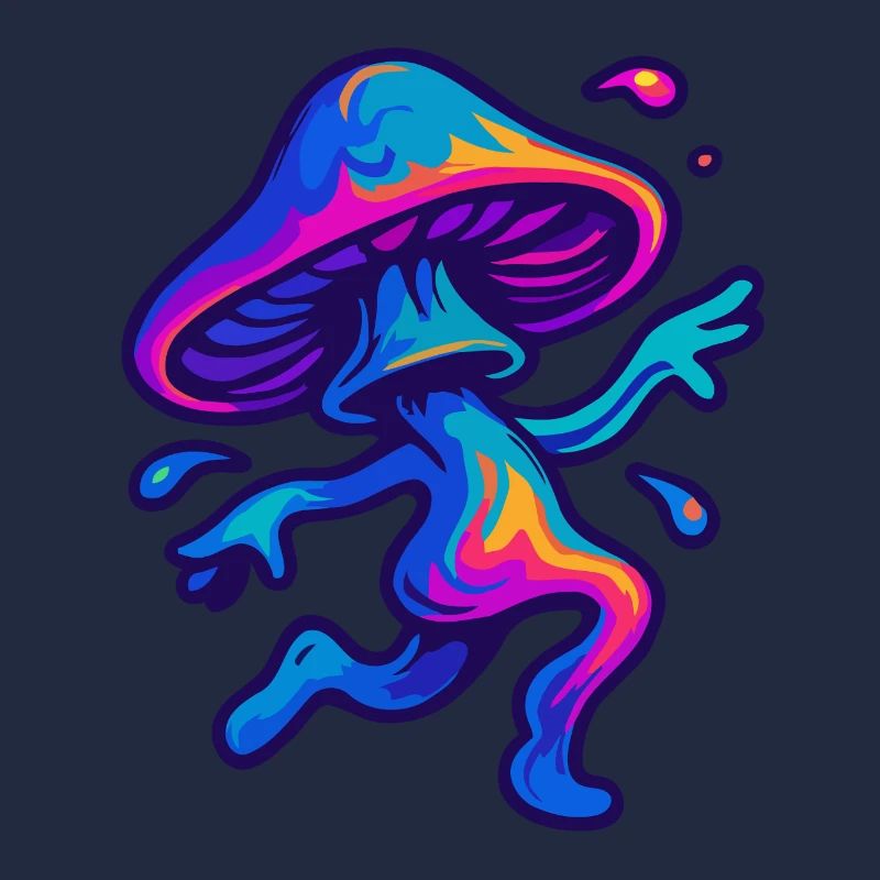 Coureur champignon néon