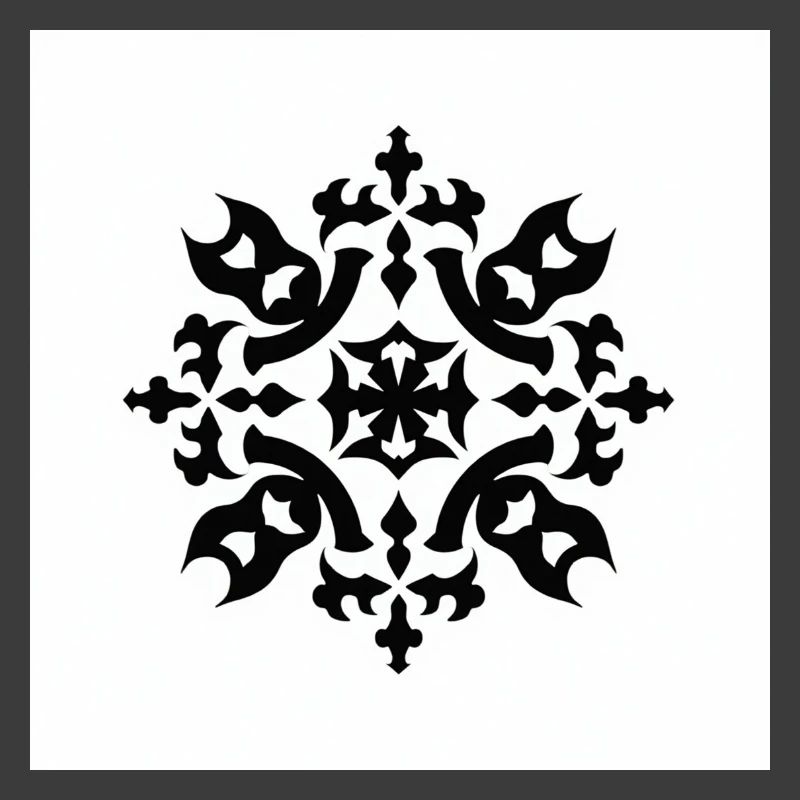 Kompliziertes schwarzes Schneeflockenmuster