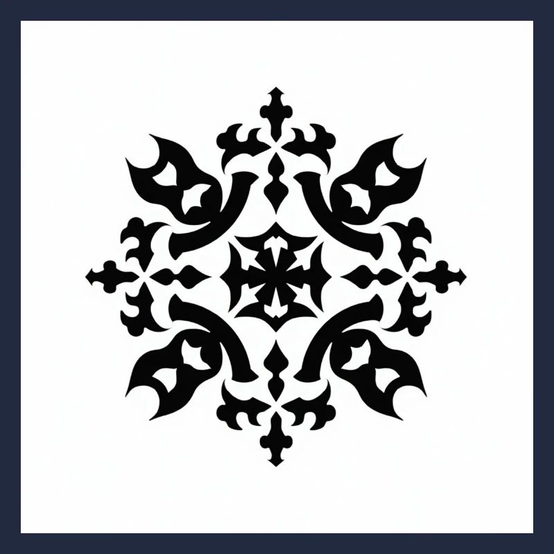 Kompliziertes schwarzes Schneeflockenmuster