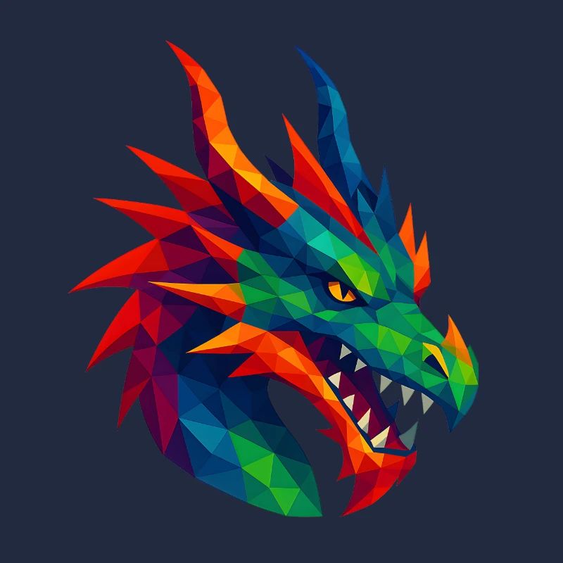 WPAP Stil Tiere - Drache