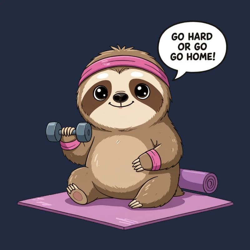 Adorable Workout Sloth Design