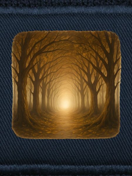 Mystyischer Herbstwald Sonnenlicht