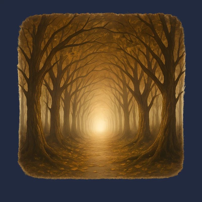 Mystyischer Herbstwald Sonnenlicht