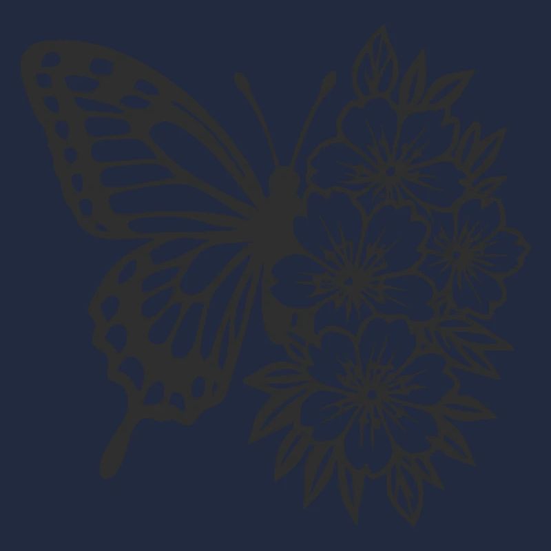 Composition élégante de papillon et de fleurs