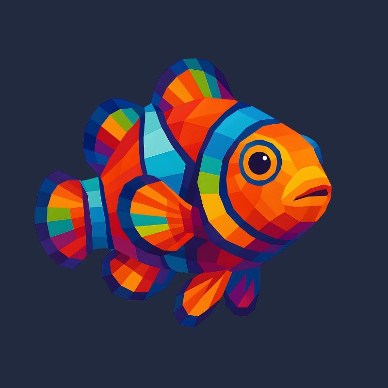WPAP Polygon Style Animals - Clownfish