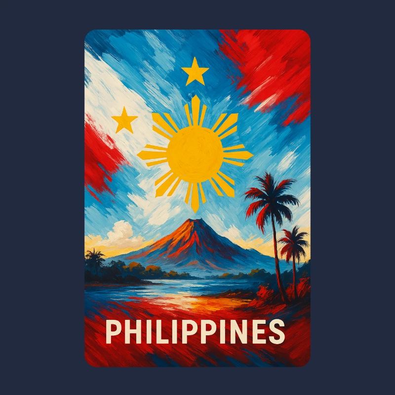 Philippinen Landschaft Flagge Design