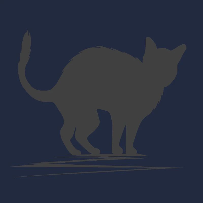 katzen silhouette mit Buckel