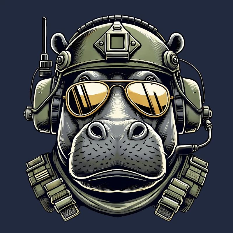 Nilpferd Militär Design