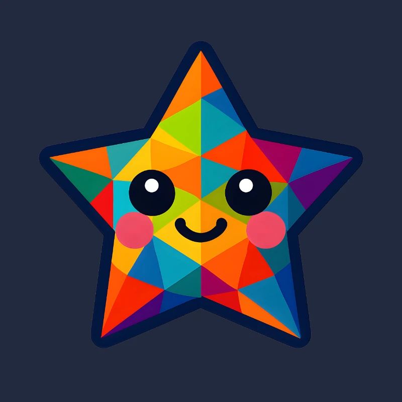 WPAP Polygone Kawaii Style Bébé Étoile