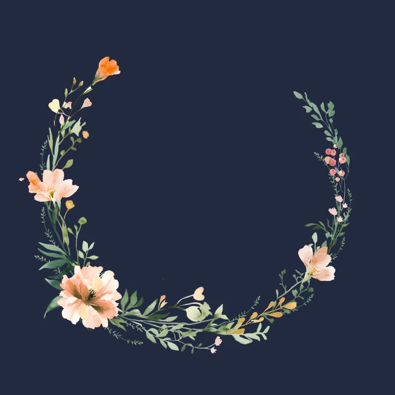 Couronne de fleurs sauvages boho personnalisable