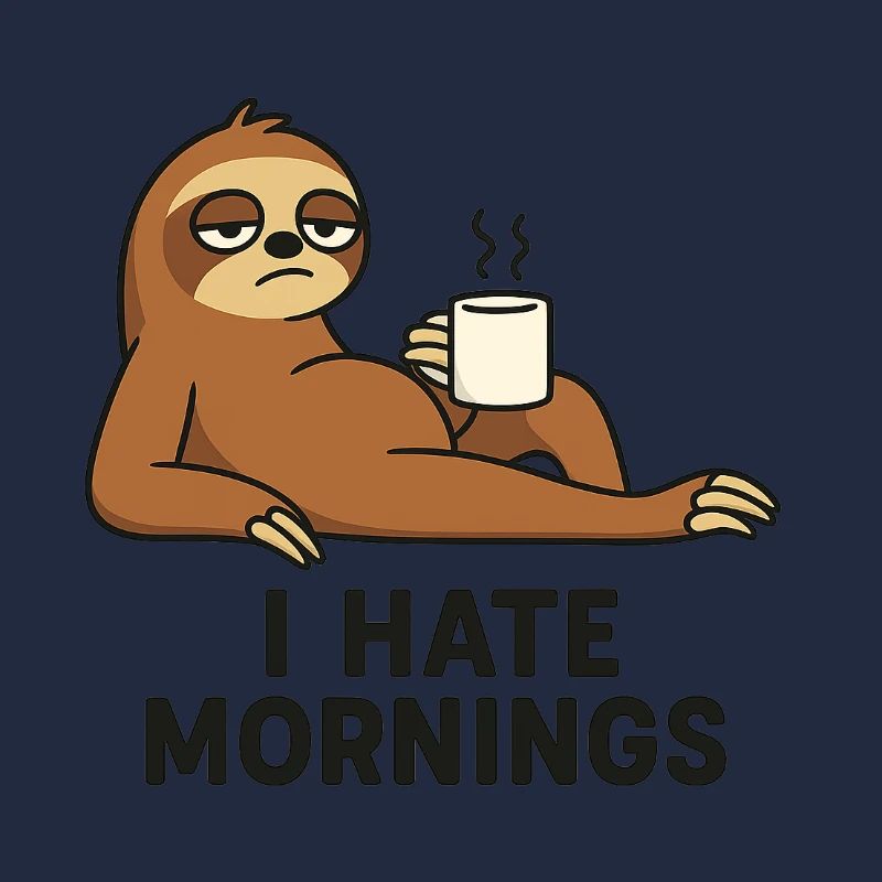 Sloth with coffee cup