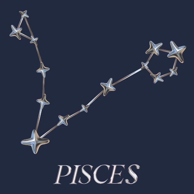 Constellation des Poissons – Constellation d’argent minimaliste