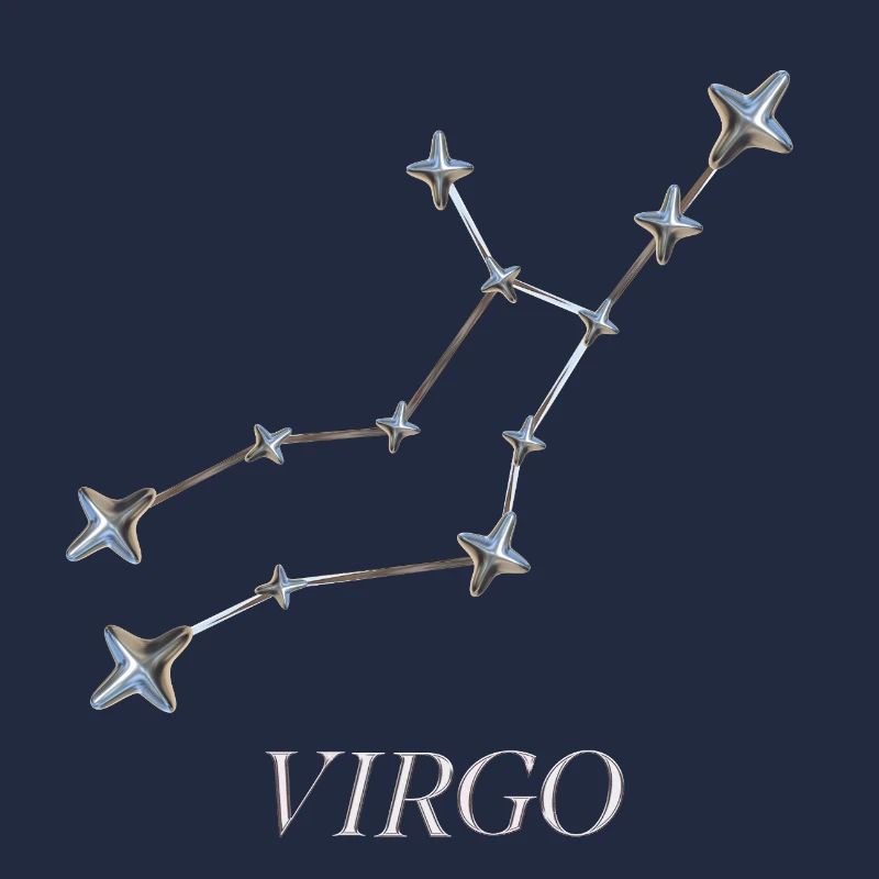 Constellation de la Vierge – Argent minimaliste