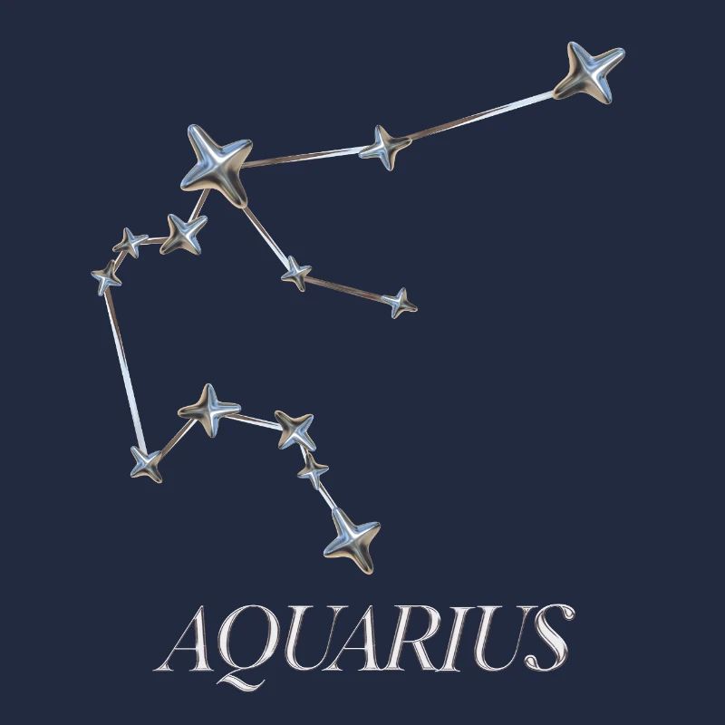 Aquarius Sternbild – Silber Minimal-Konstellation
