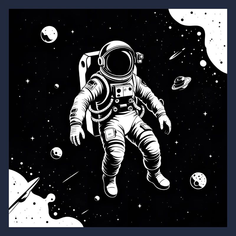 Astronaute de l’espace dans le ciel lunaire