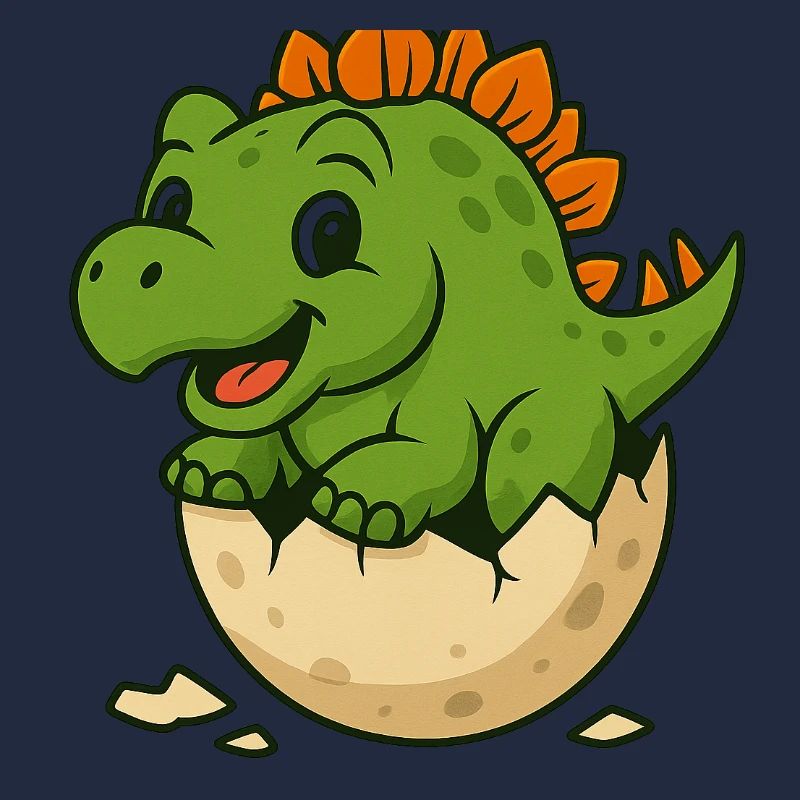 Cute dinosaur offspring on egg