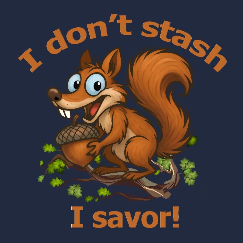 Verspieltes Eichhörnchen mit Eichel-Design