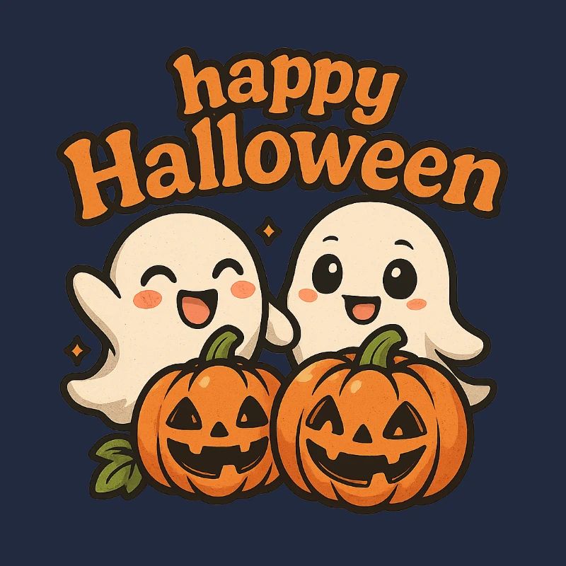 Cute Ghosts Halloween Design